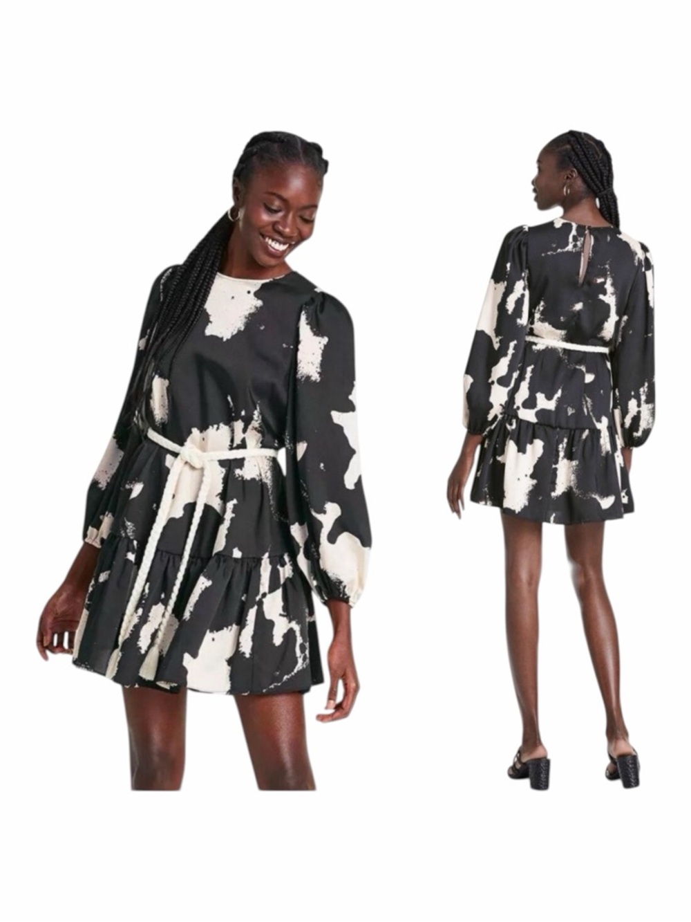 NWT! Alexis x Target Long Sleeve Abstract Print Rope Belt Dress. Size Small.